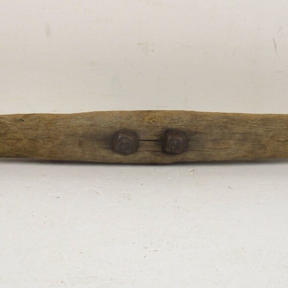 Antique 23” Single Tree Yoke Horse Ox Mule Wooden Harness W/Iron Hooks, Farm - Picture 7 of 10